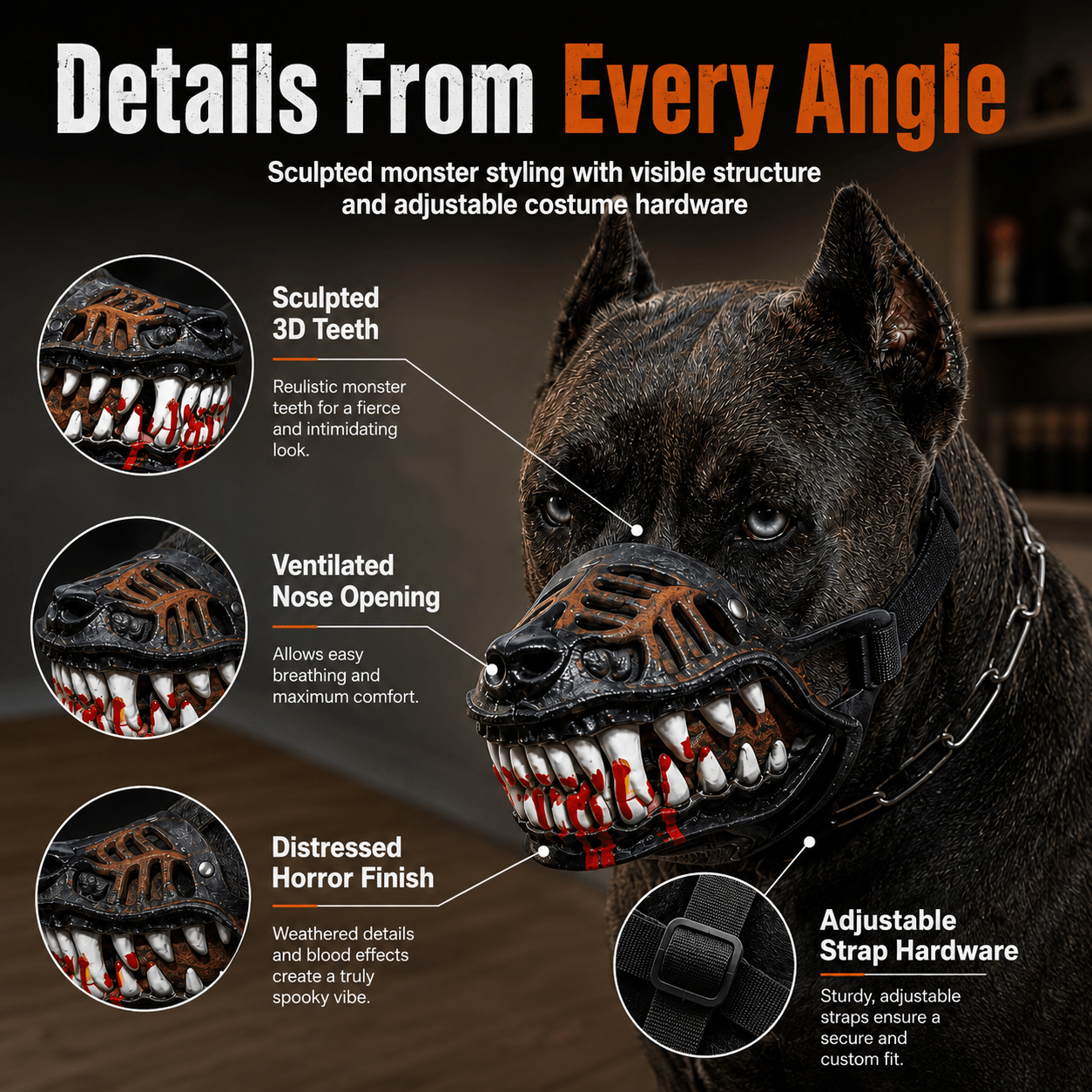 Scary Dog Muzzle with Teeth Fursera
