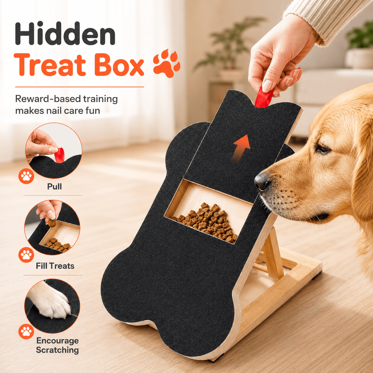 Dog Nail Scratch Board with Hidden Treat Box Fursera