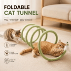 Foldable Spring Cat Tunnel with Interactive Feather Toys Fursera