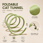 Foldable Spring Cat Tunnel with Interactive Feather Toys Fursera