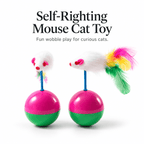 Tumbler Mouse Cat Toy – Wobble Interactive Toy with Sound & Feathers Fursera