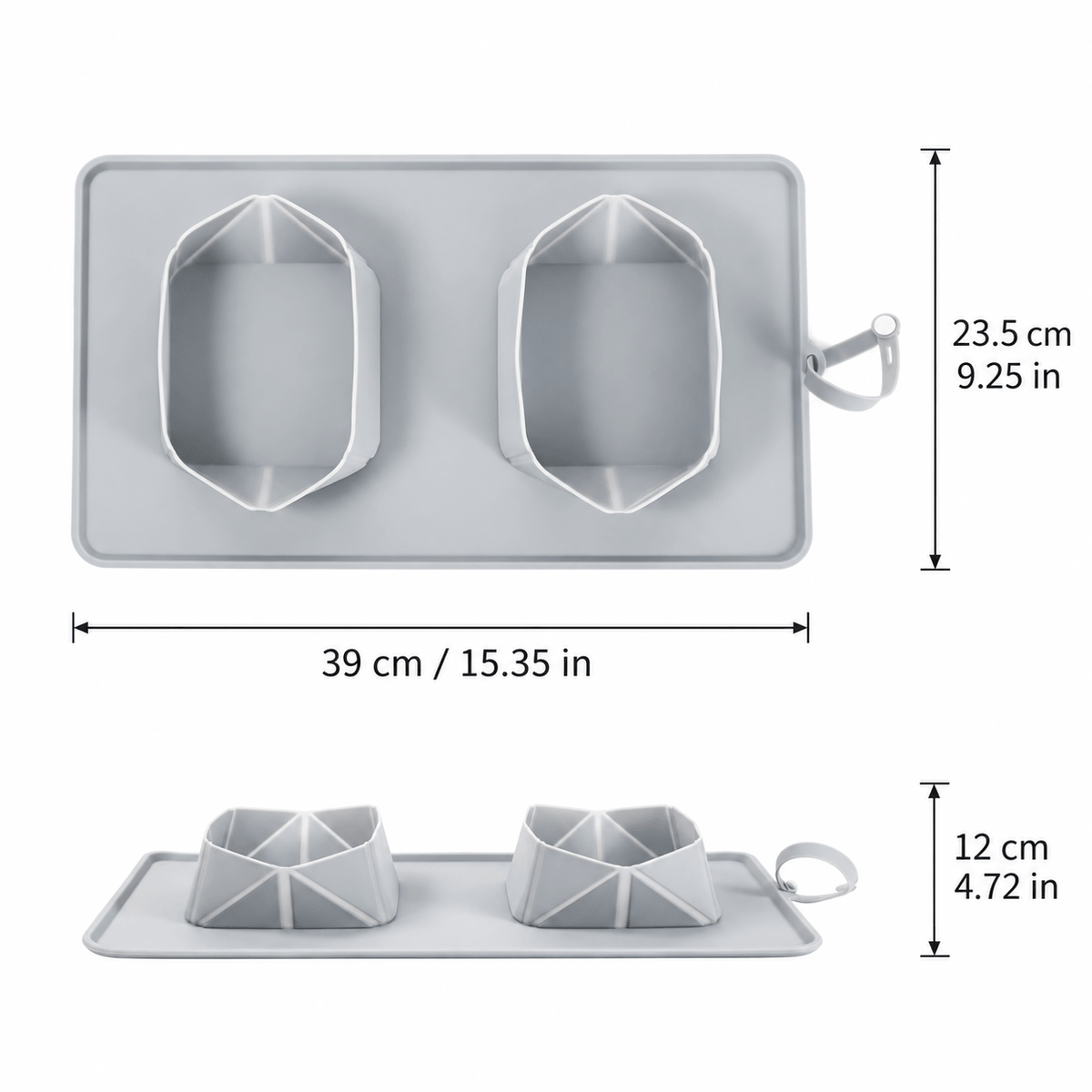 Collapsible Silicone Double Pet Bowl & Feeding Mat Fursera