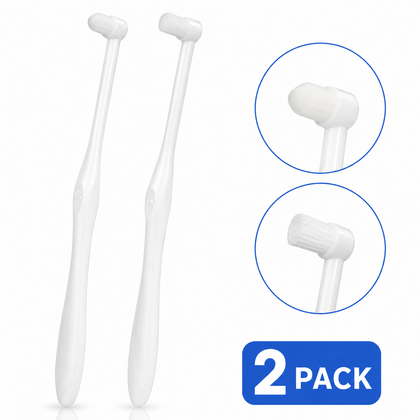 Pet Dental Toothbrush 2-Pack – Flat & Pointed Brush Heads for Cat & Dog Teeth Cleaning