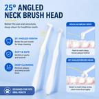 Pet Dental Toothbrush 2-Pack – Flat & Pointed Brush Heads for Cat & Dog Teeth Cleaning Fursera