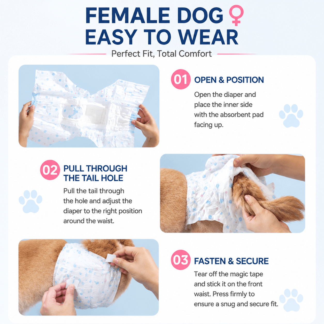 Disposable Dog Diapers for Male & Female Dogs 10 Pack Fursera