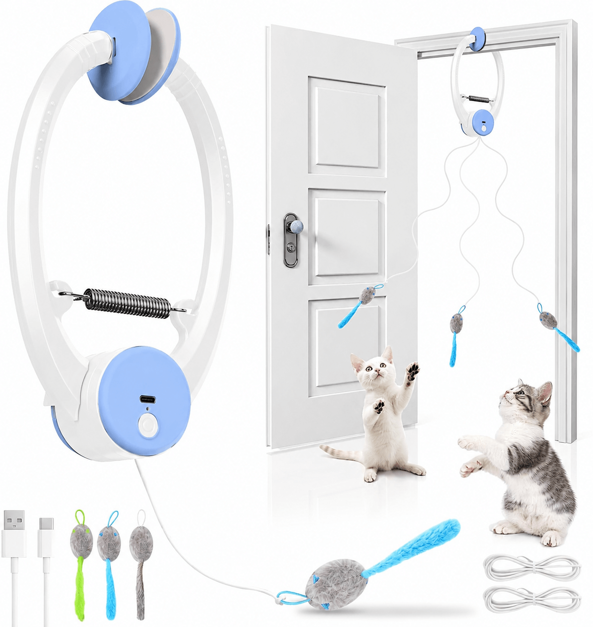 Automatic Hanging Cat Toy – Interactive Moving Mouse Toy for Indoor Cats Fursera