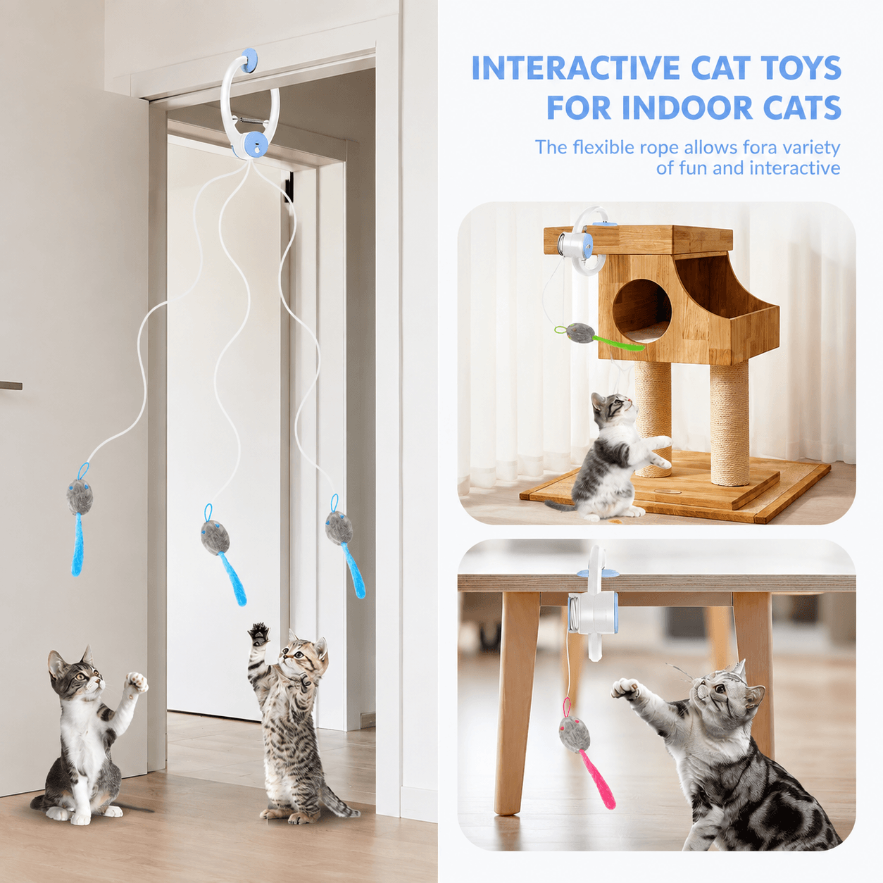 Automatic Hanging Cat Toy – Interactive Moving Mouse Toy for Indoor Cats Fursera