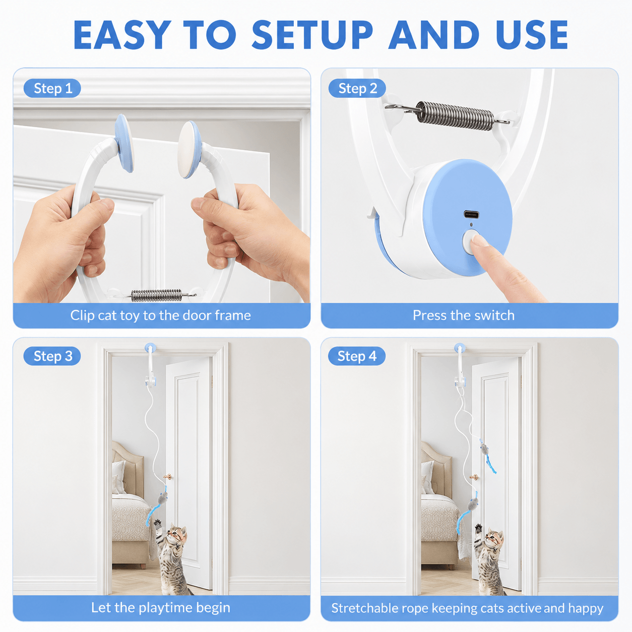 Automatic Hanging Cat Toy – Interactive Moving Mouse Toy for Indoor Cats Fursera