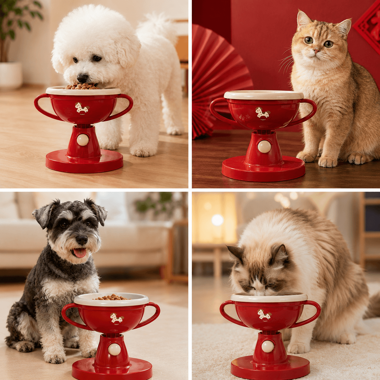 5-Level Adjustable Elevated Pet Bowl – 60° Tilt Feeding Bowl for Cats & Dogs Fursera