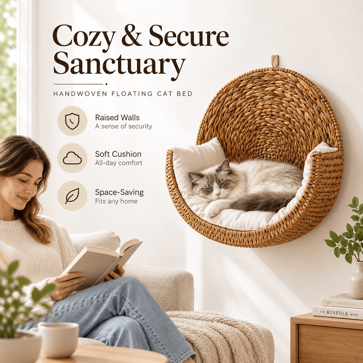 Purrfectly Cozy Handmade Hanging Cat Bed Fursera