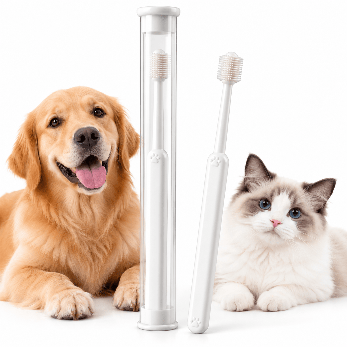 360° Pet Toothbrush 2-Pack – Soft Bristles for Dogs & Cats Fursera