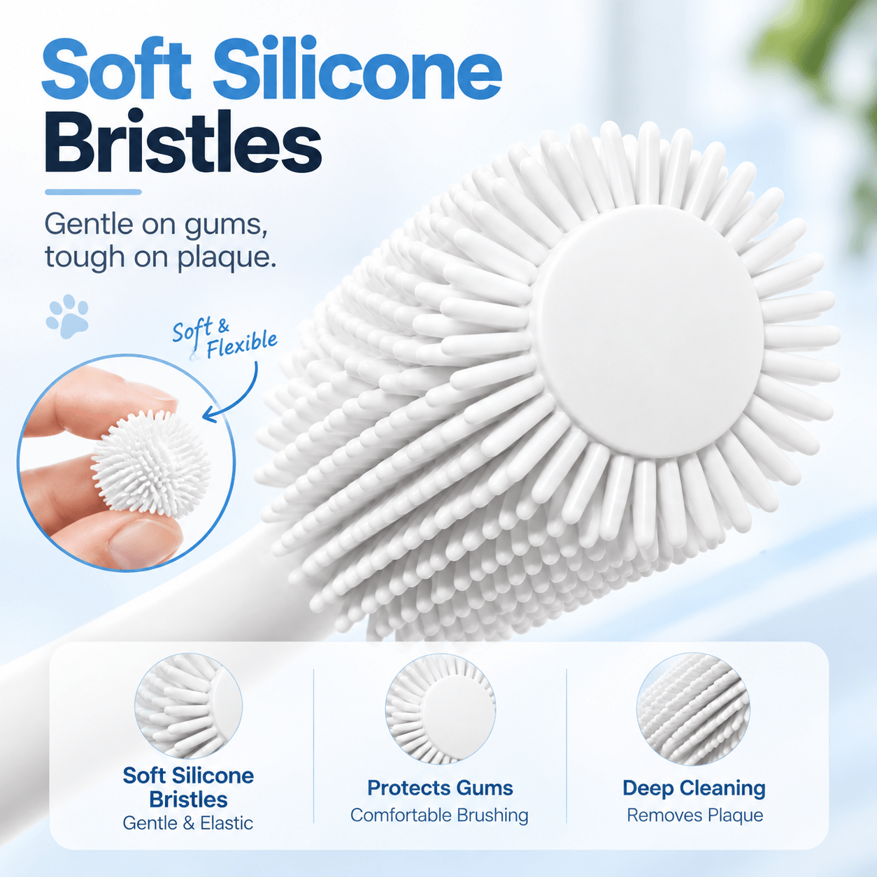 360° Pet Toothbrush 2-Pack – Soft Bristles for Dogs & Cats Fursera