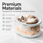 Cat Tunnel Scratch Bed – 3-in-1 Scratcher, Lounge & Play House Fursera