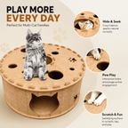 Felt Cat Tunnel & Hideaway – 2-in-1 Interactive Playhouse & Cozy Bed Fursera