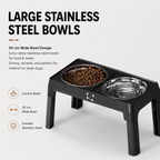 5-Height Adjustable Elevated Dog Bowls