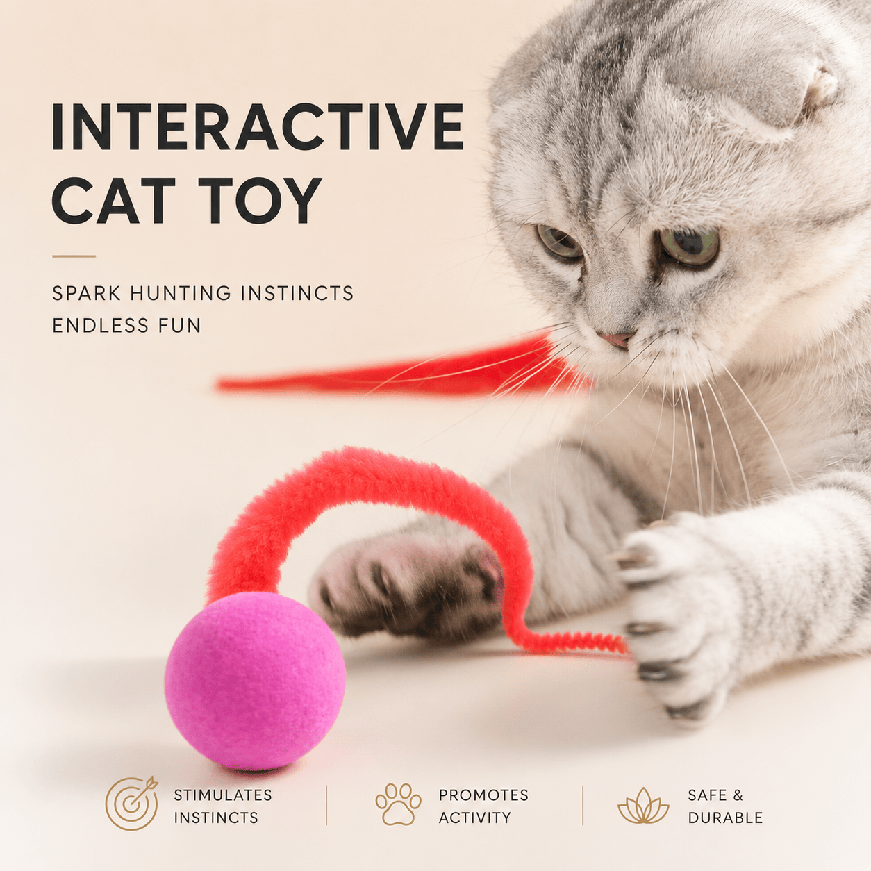 Colorful Bouncing Ball Cat Toys (5 Pack)