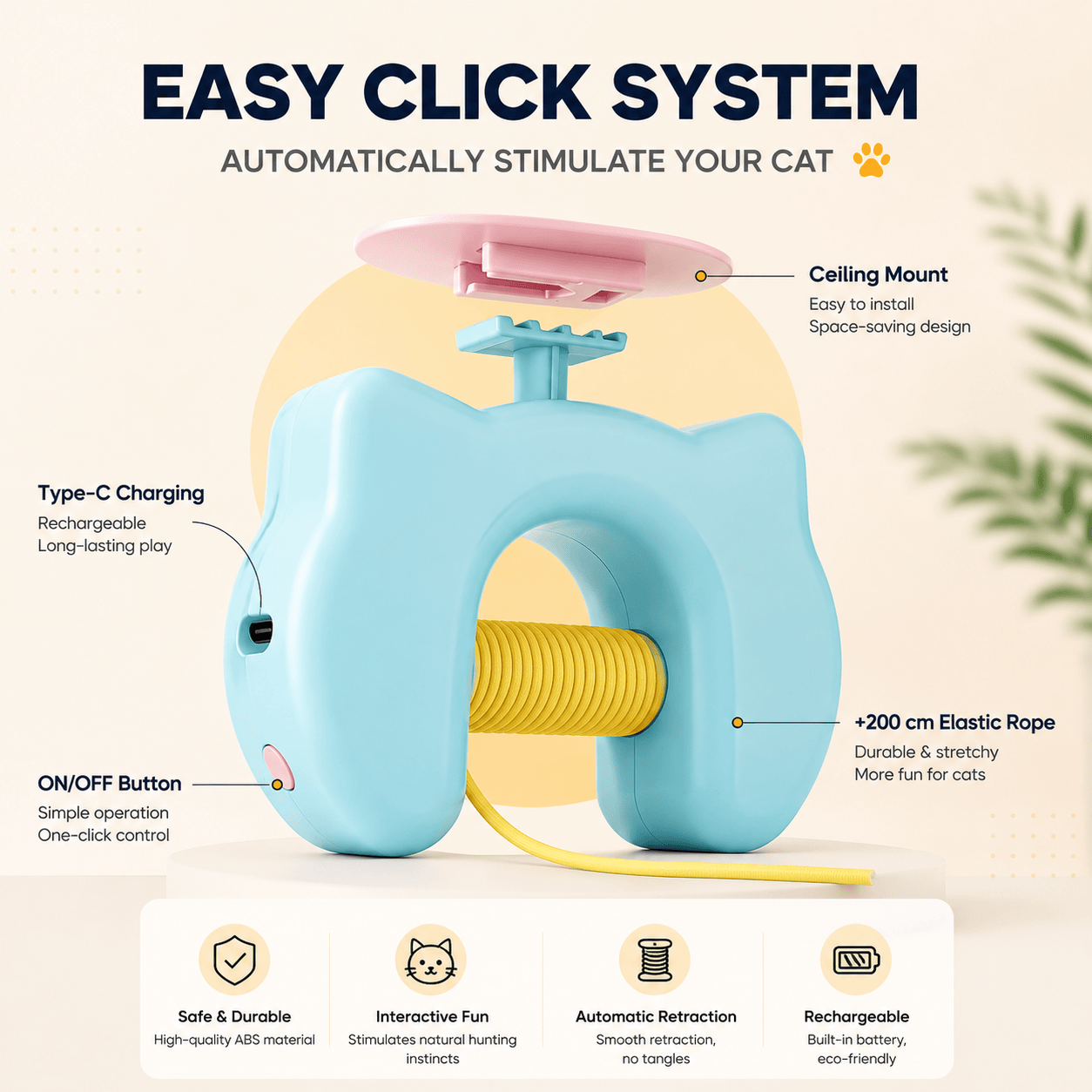 Automatic Moving Feather Cat Toy