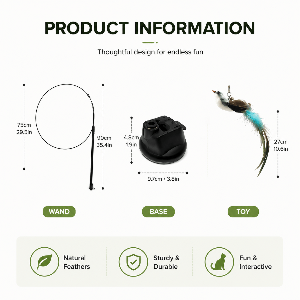 Auto & Manual Cat Wand Toy with Suction Cup