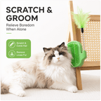 3-in-1 Cactus Cat Corner Groomer with Catnip Ball & Feather Teaser Fursera