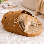 Clog-Shaped Cat Bed – Felt Cat Cave with Jute Scratching Mat Fursera