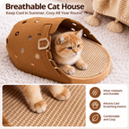 Clog-Shaped Cat Bed – Felt Cat Cave with Jute Scratching Mat Fursera