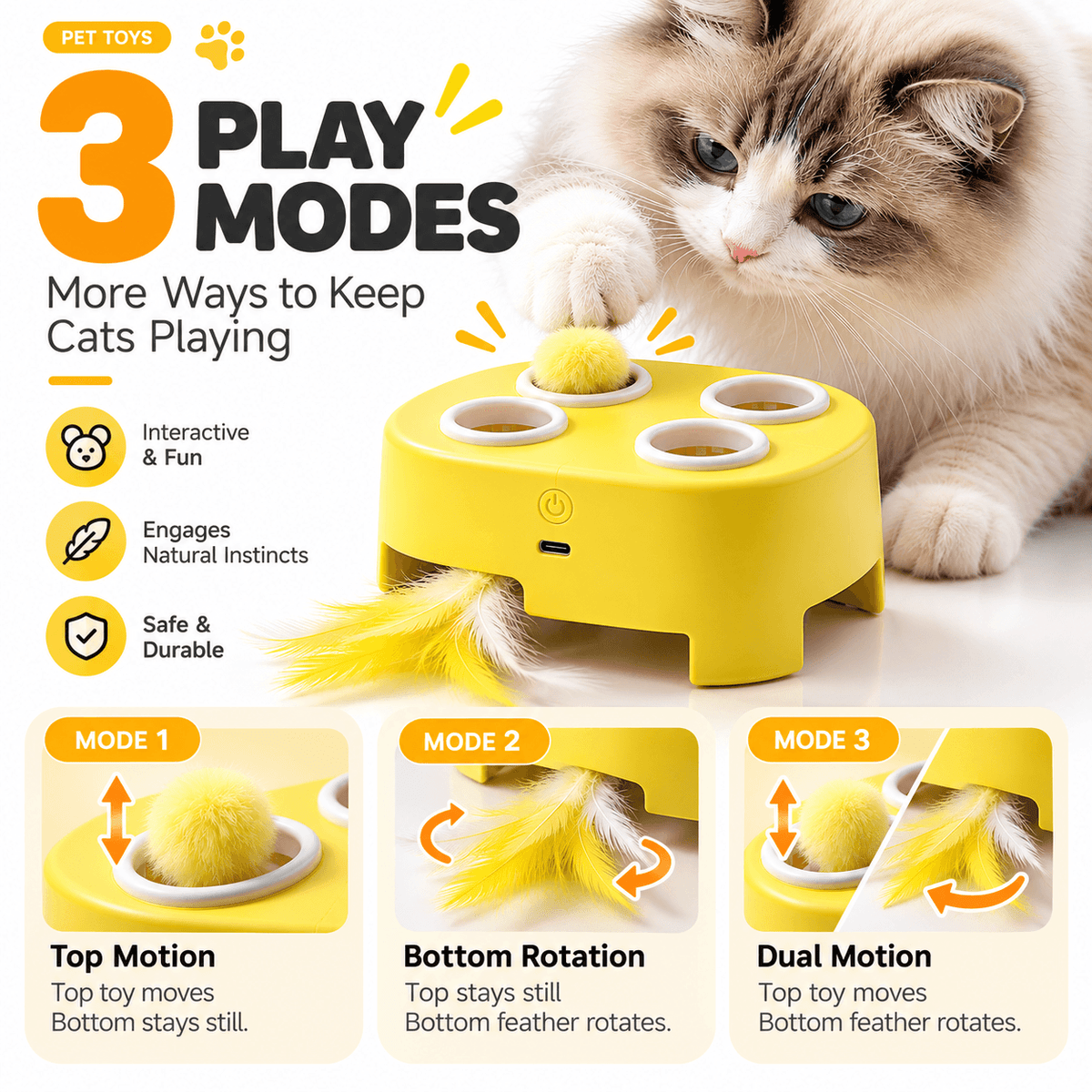 Electric Whack-a-Mouse Cat Toy Fursera