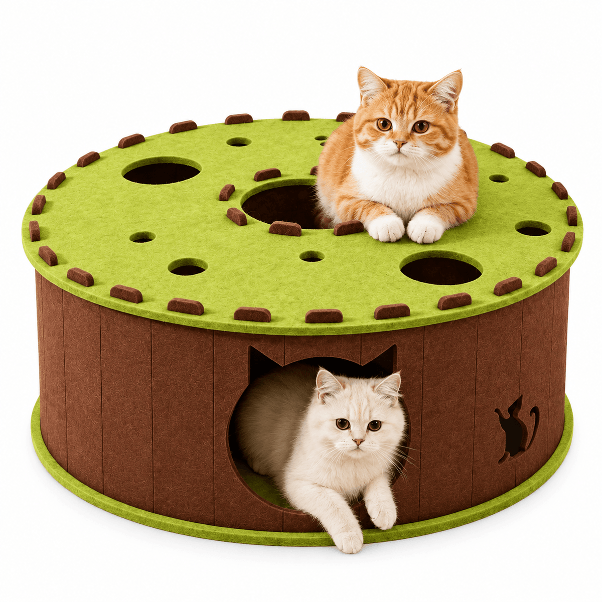 Felt Cat Tunnel & Hideaway – 2-in-1 Interactive Playhouse & Cozy Bed Fursera