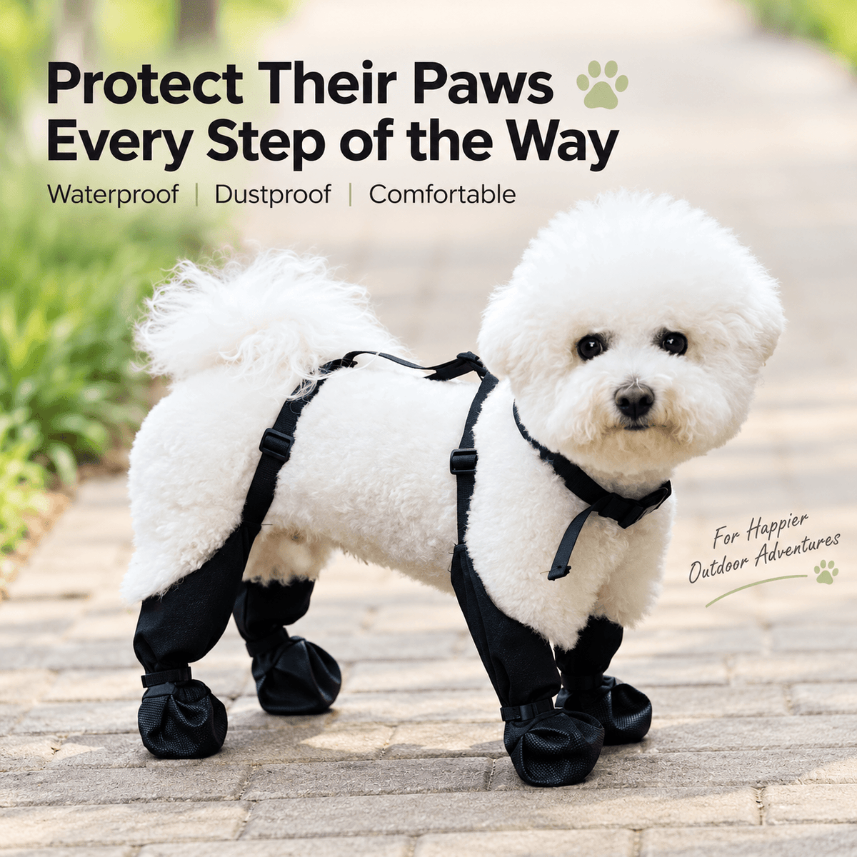 Waterproof Dog Boots with Adjustable Suspenders Fursera