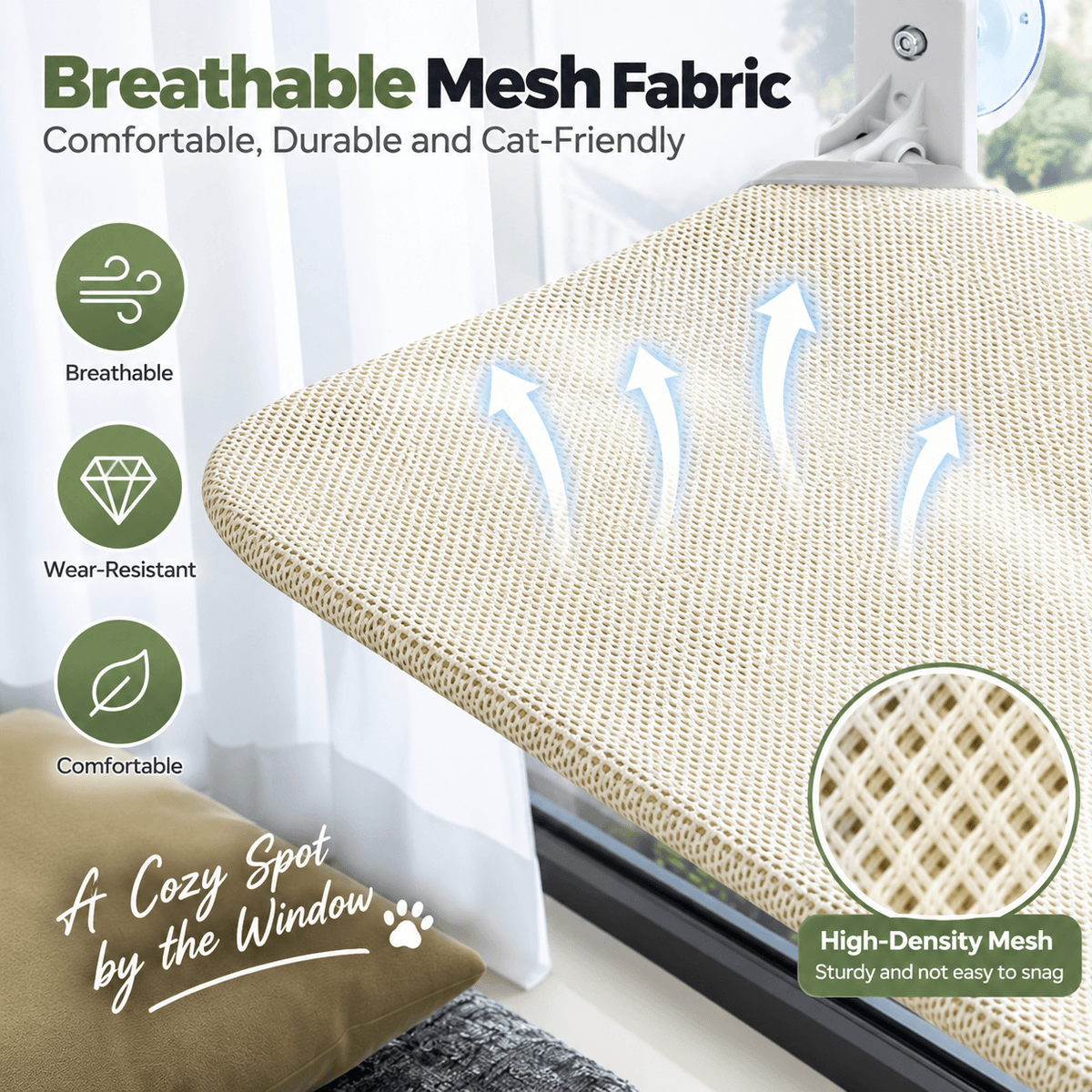 Foldable Cat Window Hammock with Suction Cups Fursera
