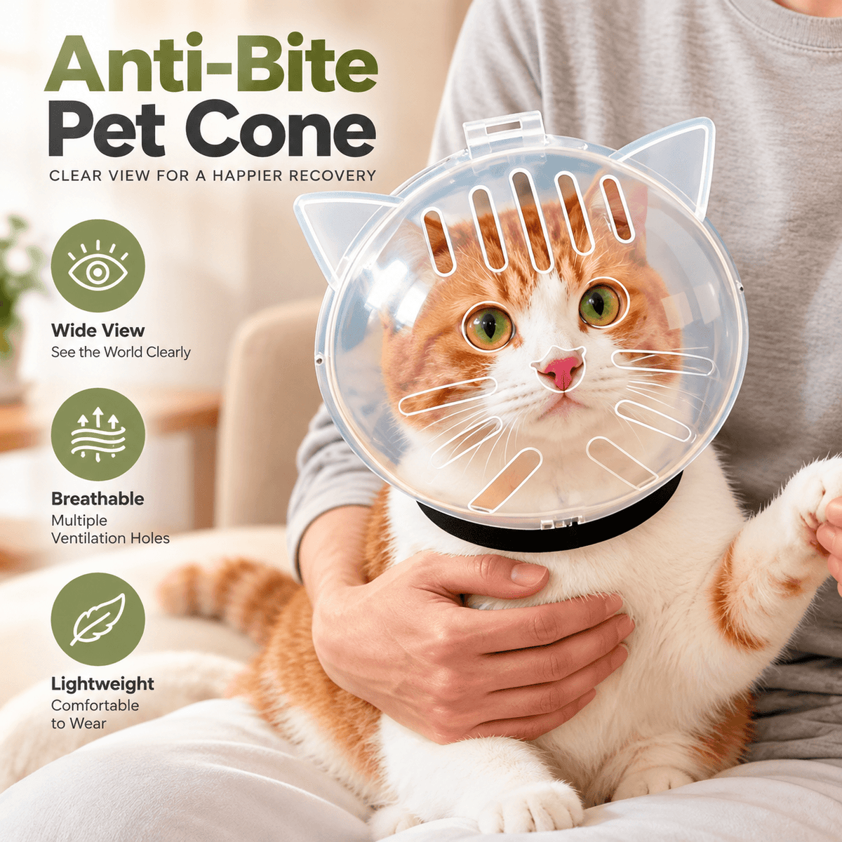 Clear Cat Grooming Muzzle – Breathable Protective Hood Fursera