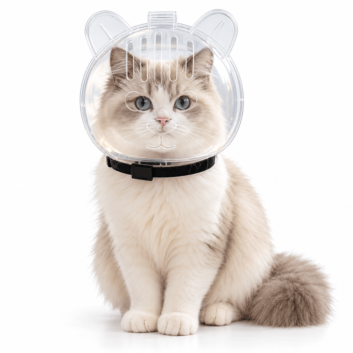 Clear Cat Grooming Muzzle – Breathable Protective Hood Fursera