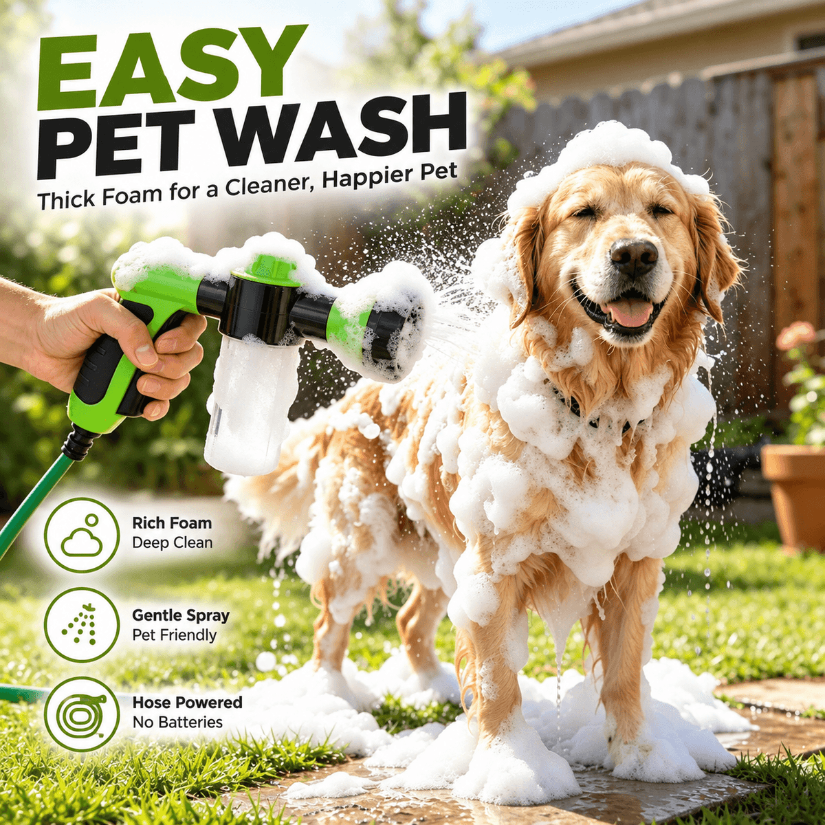 8-in-1 Dog Washing Hose Attachment with Soap Dispenser Fursera