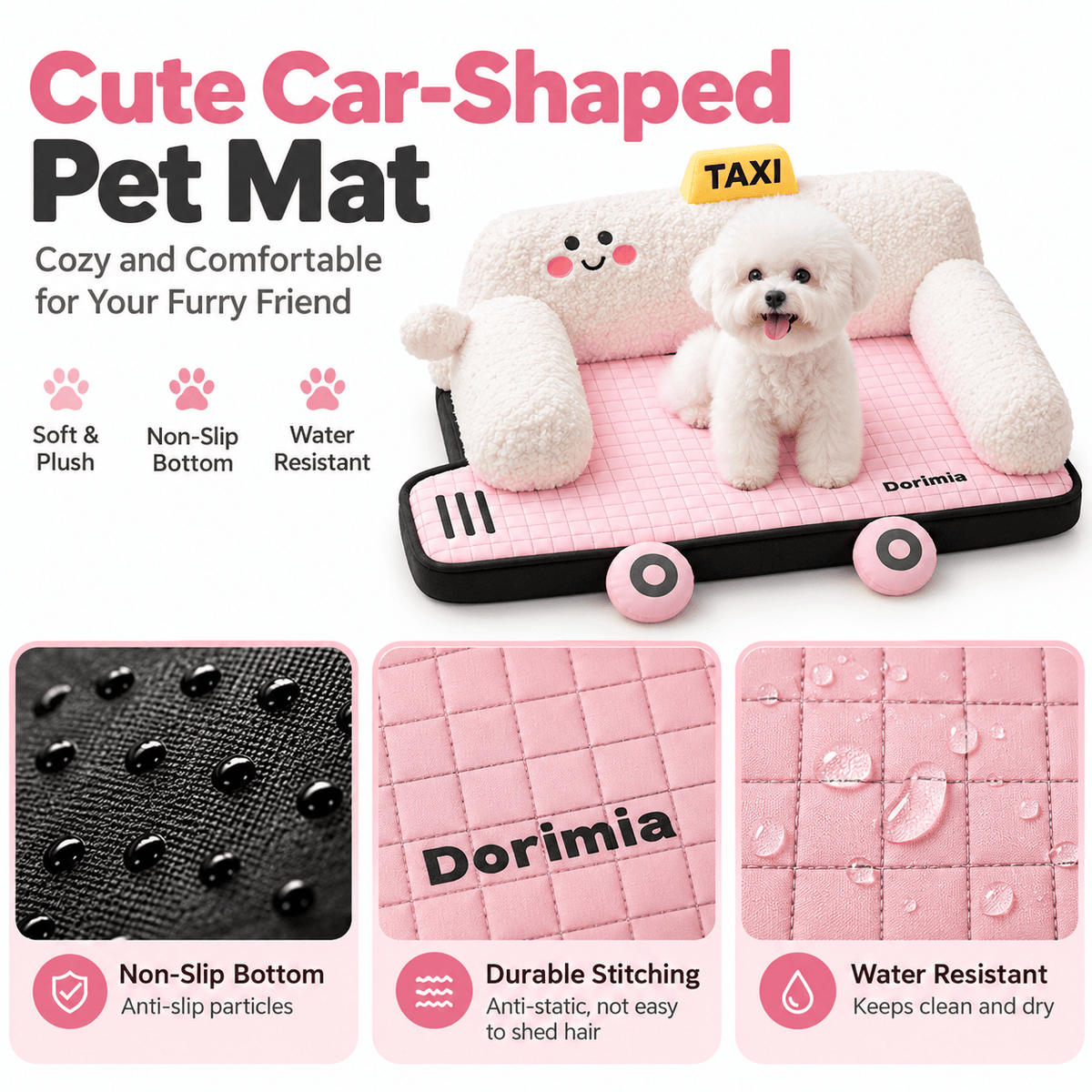 Taxi-Shaped Pet Bed for Dogs & Cats Fursera