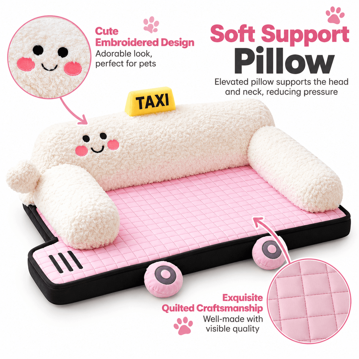 Taxi-Shaped Pet Bed for Dogs & Cats Fursera