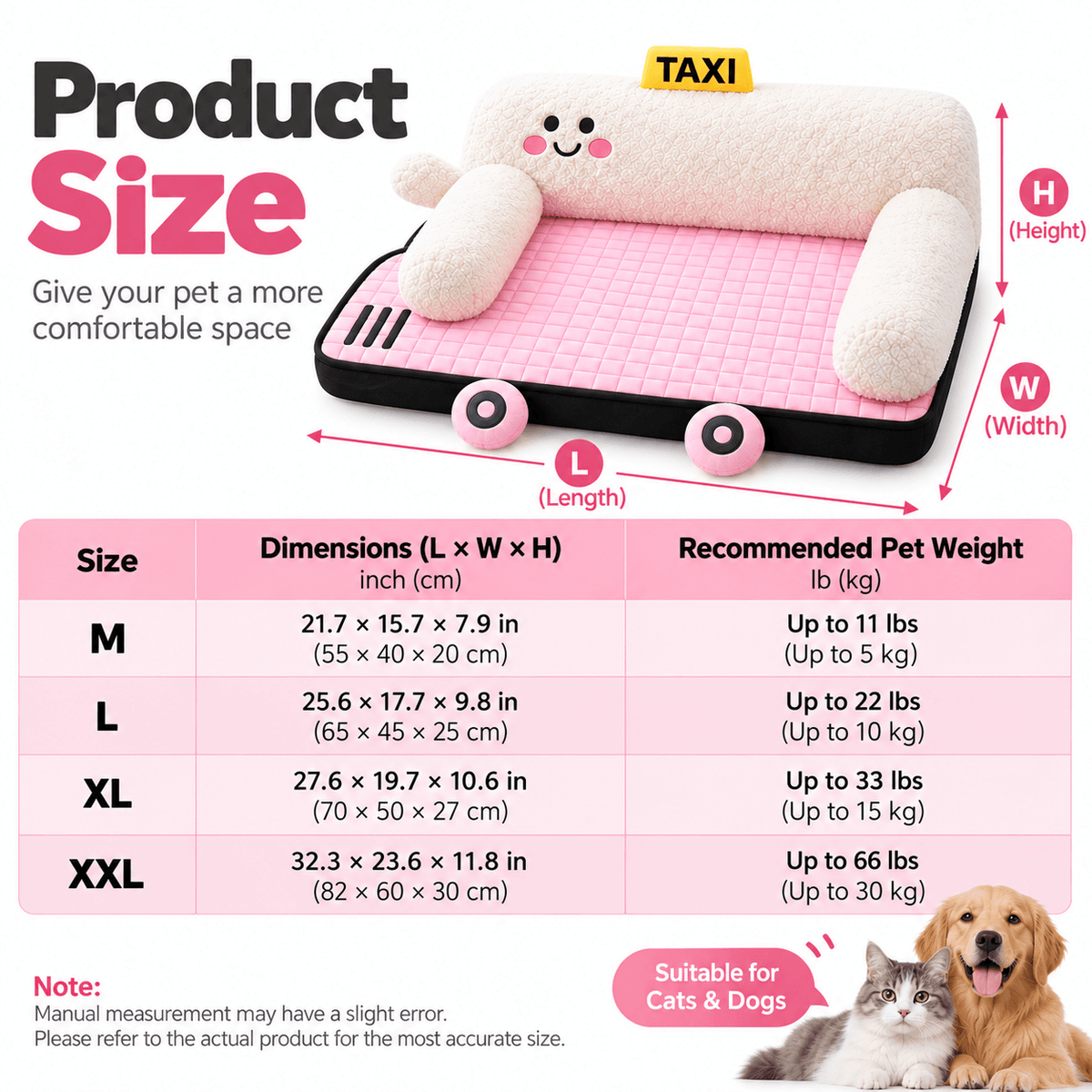 Taxi-Shaped Pet Bed for Dogs & Cats Fursera