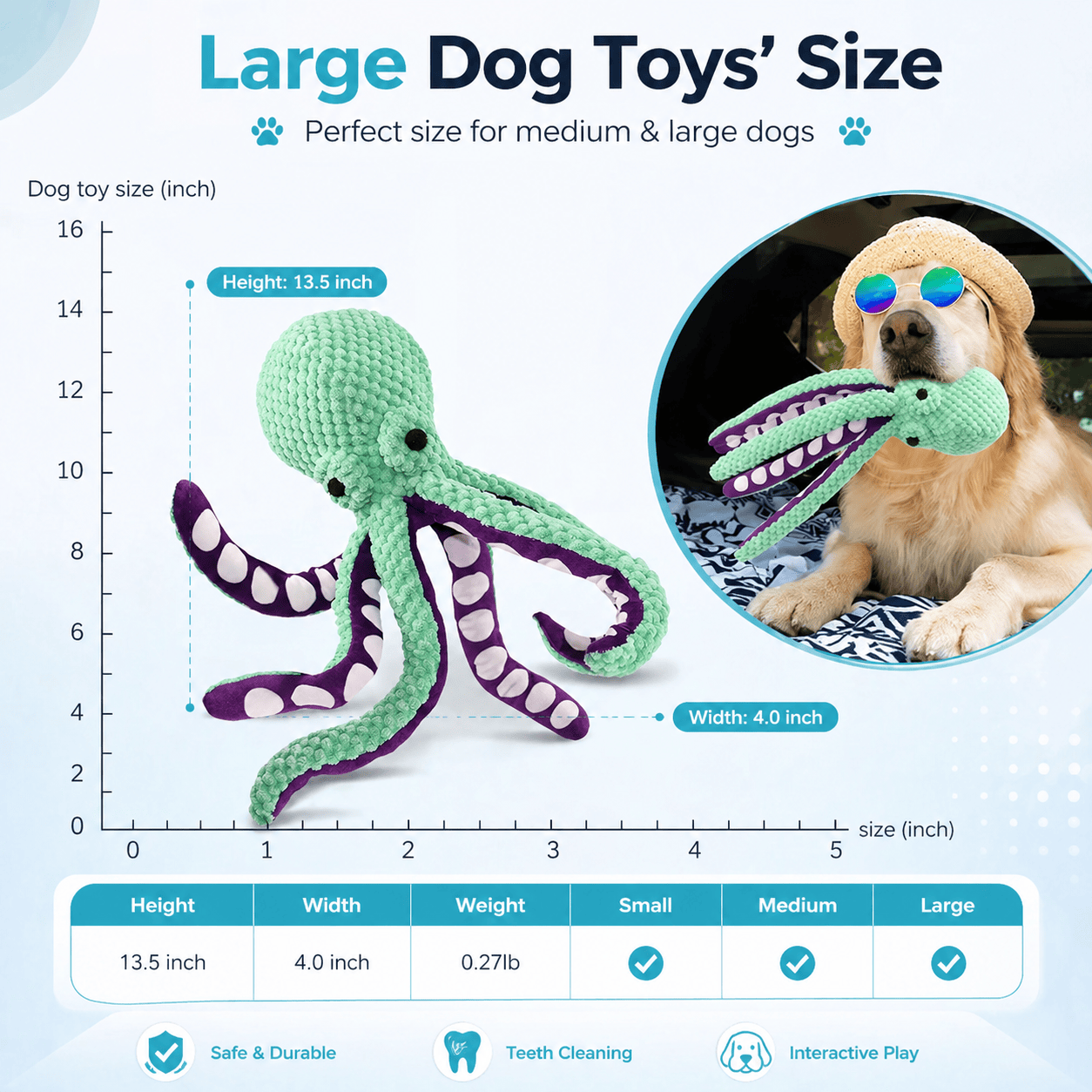 Squeaky Octopus Dog Toy