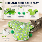 Interactive Hide & Seek Cat Toy with Moving Feather