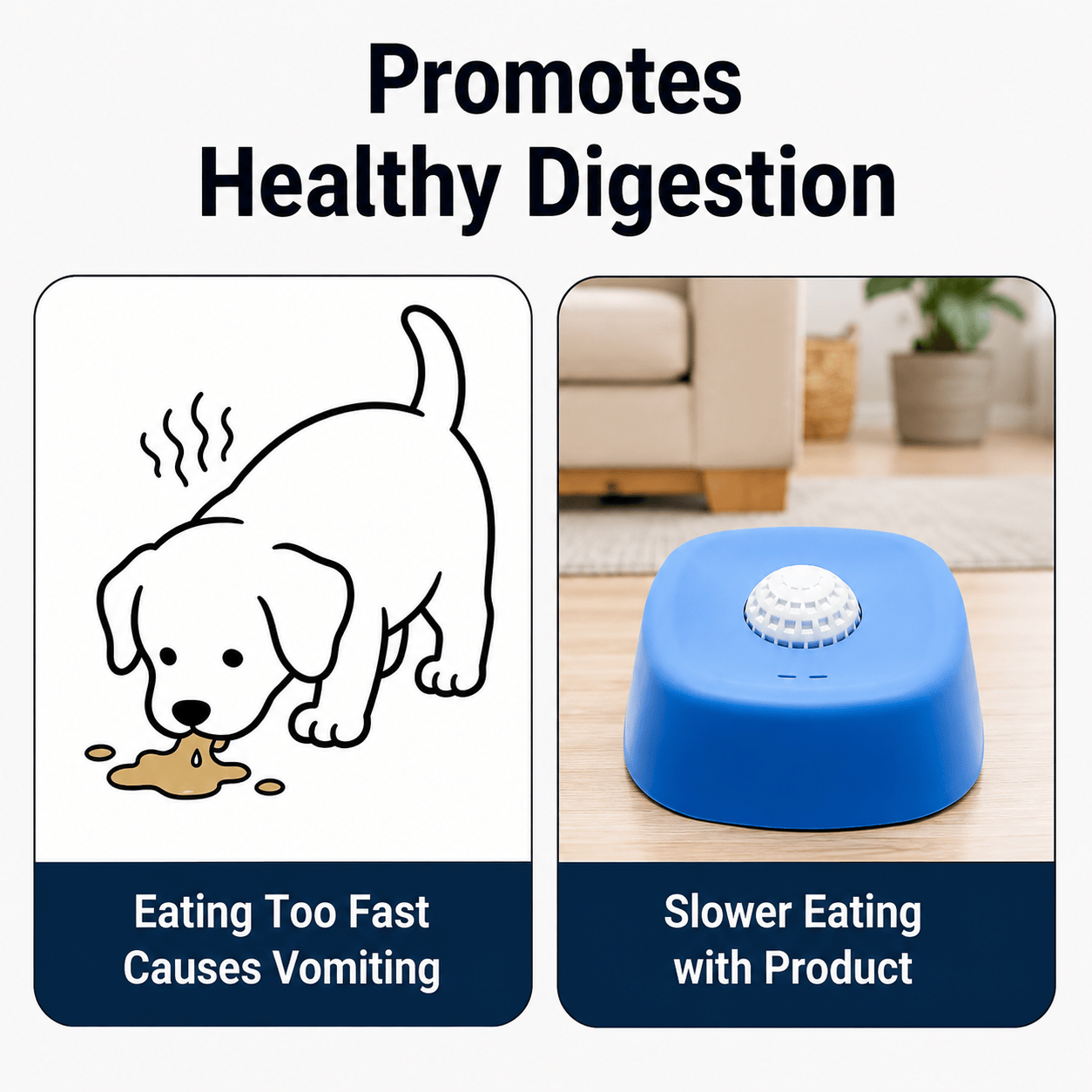 Slow Feeder Dog Bowl – No Spill & Non-Slip