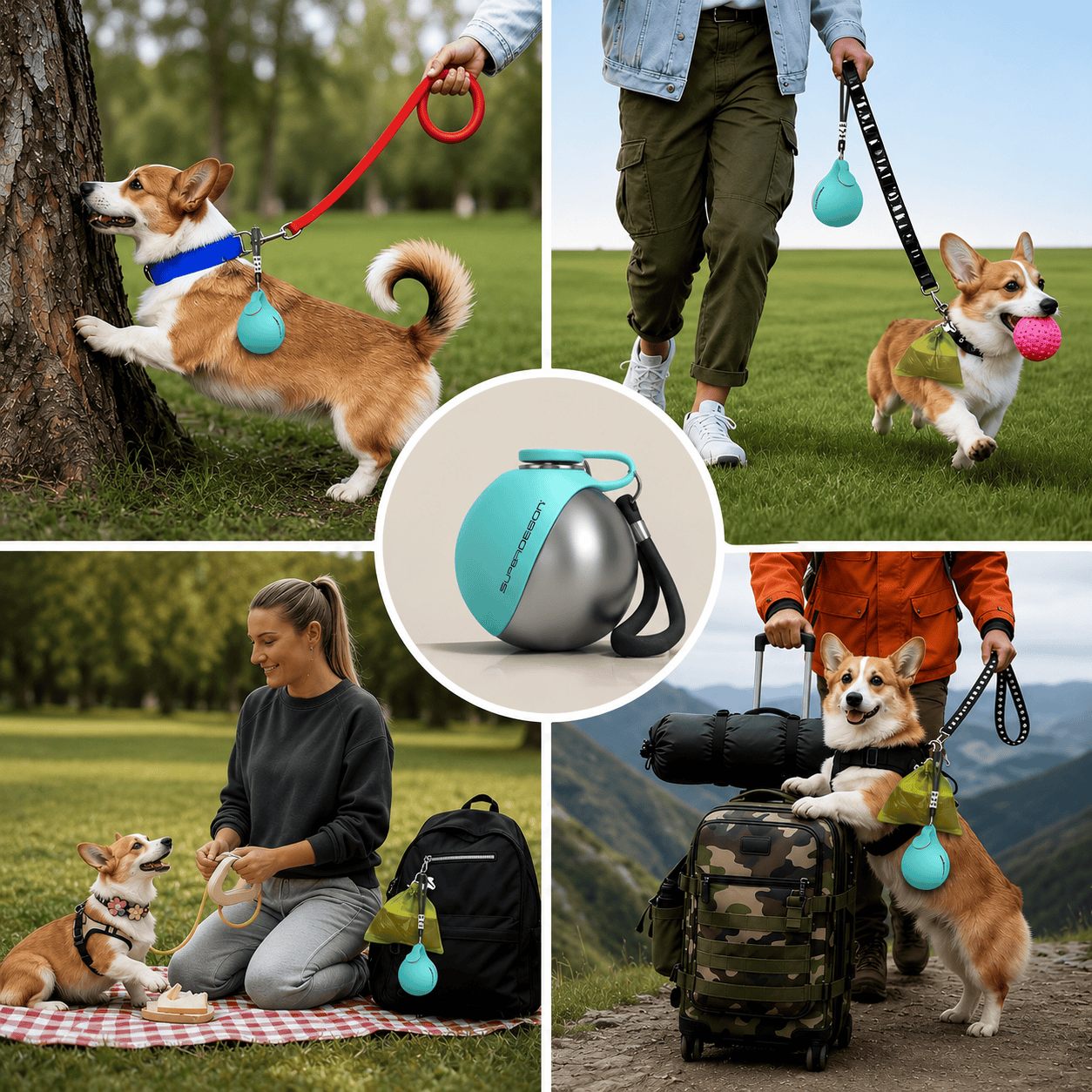 Portable Dog Water Bottle – Leak-Proof Travel Bottle with Bowl