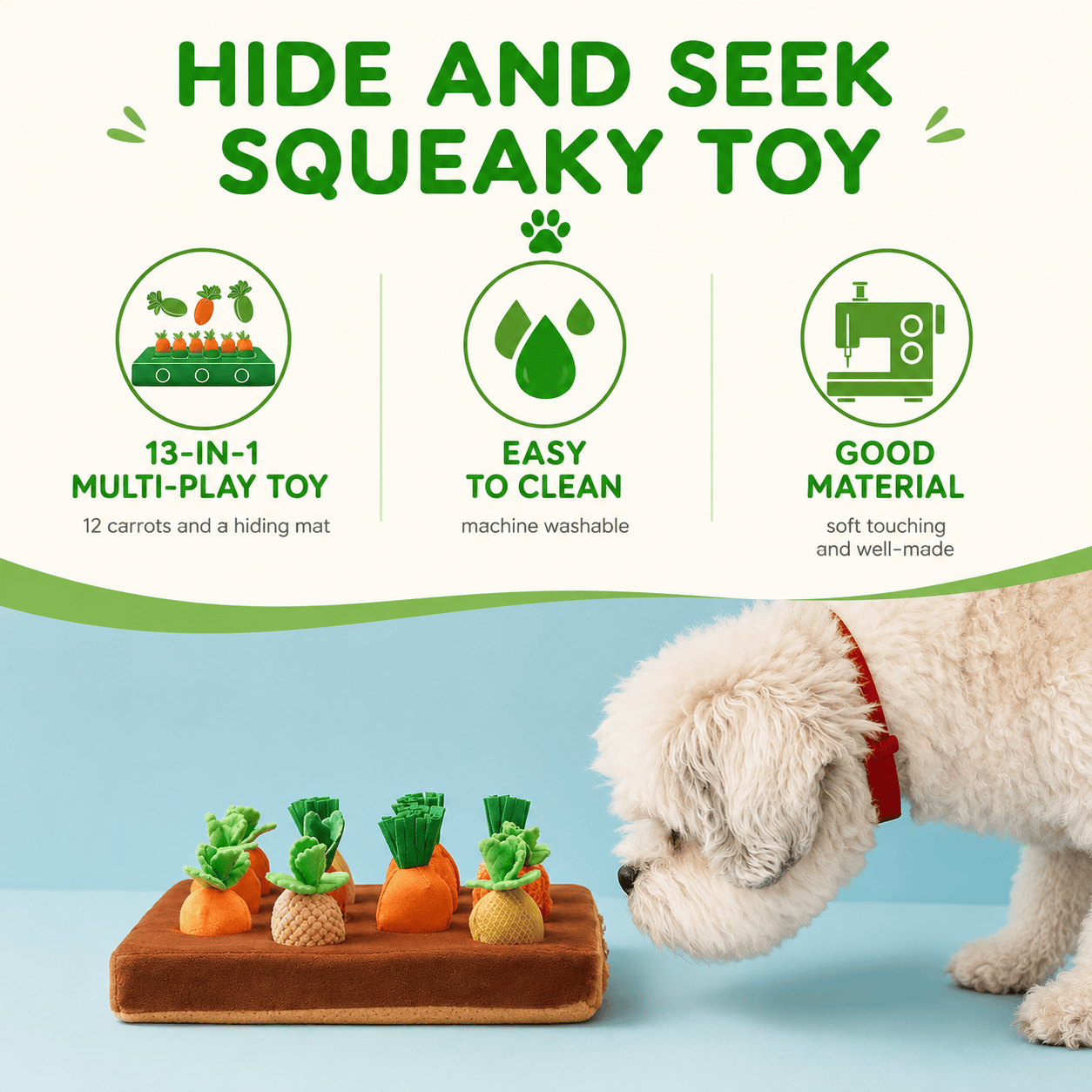 Carrot Garden Interactive Treat-Hiding Toy for Dogs