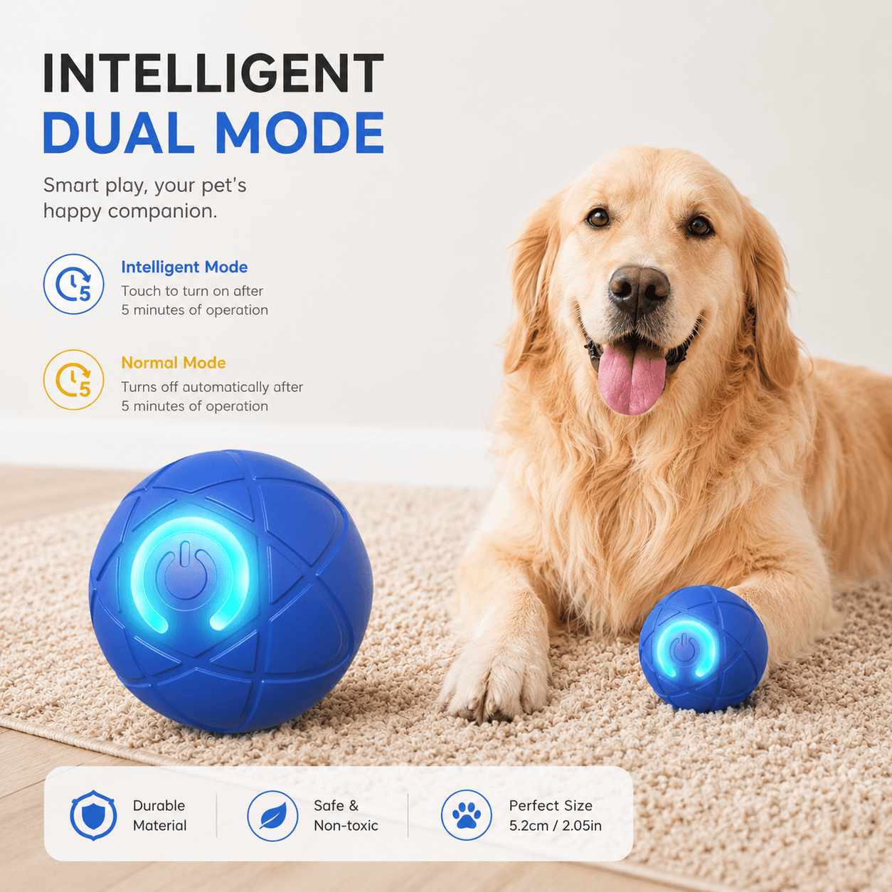 Interactive Pet Toy Ball – Smart Self-Moving