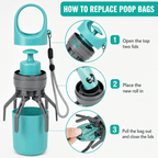 Dog Poop Scooper with Bags | Portable Pet Waste Cleaner