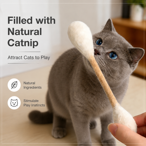 Giant Q Tip Cat Toy with Catnip (6PCS)