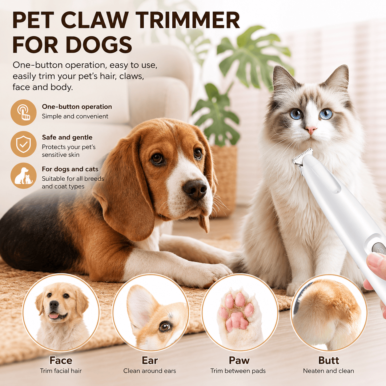 LED Pet Paw & Face Precision Trimmer
