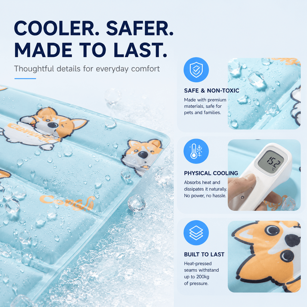 Self-Cooling Pet Mat for Dogs & Cats