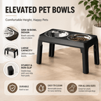 5-Height Adjustable Elevated Dog Bowls