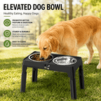 5-Height Adjustable Elevated Dog Bowls