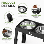 5-Height Adjustable Elevated Dog Bowls