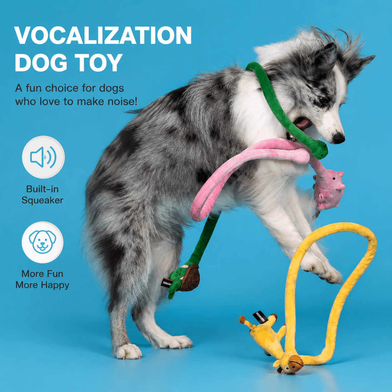 Long Plush Squeaky Dog Toy – Durable Interactive Tug-of-War Chew Toy Fursera