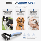 2-Pack Dog Grooming Comb Set – Large & Small Shedding & Detangling Tools Fursera